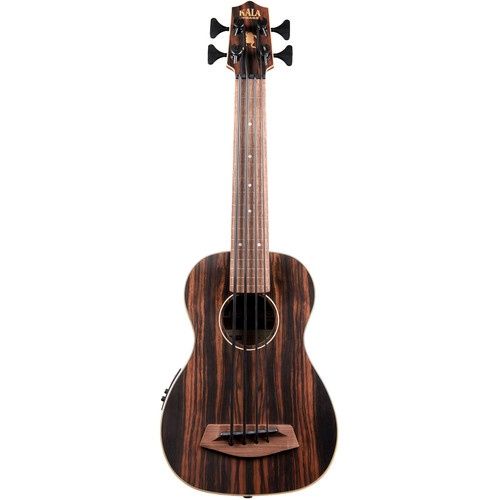 Striped Ebony Fretless Acoustic-Electric U-Bass with Padded Bag | 511678