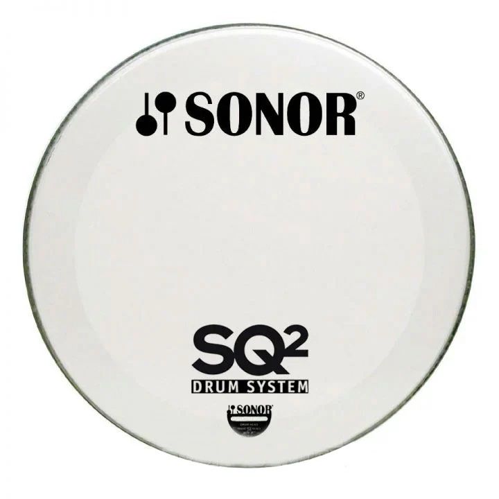 16” White Coated Drumhead with and SQ2 Logo - Single Ply | 584749