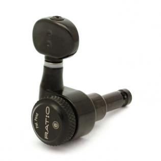 Ratio Locking Tuned Machine Heads - Electric 6 In Line Classic Black 2 Pin (Lefty) | 514959