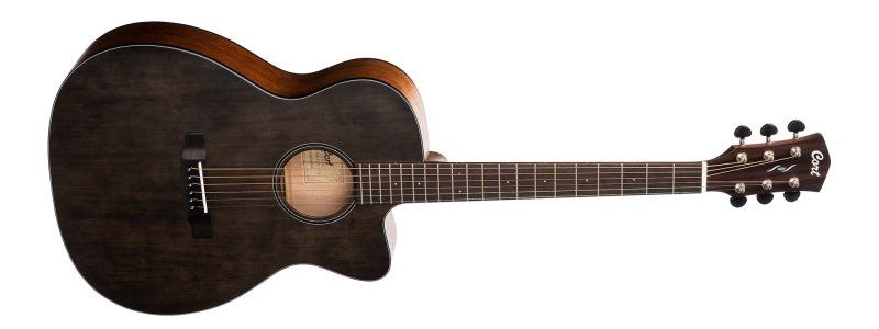 Core Series Spruce Acoustic Guitar With Case, Open Pore Trans Black | 541854