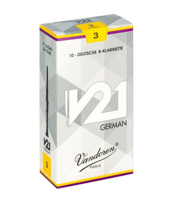V21 German Cut Clarinet Reeds, Strength 3 (Box of 10) | 541945