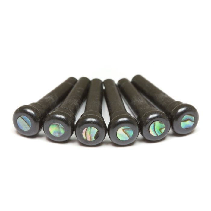 TUSQ Presentation Style Bridge Pins Black With Paua Shell Inlay | 257155