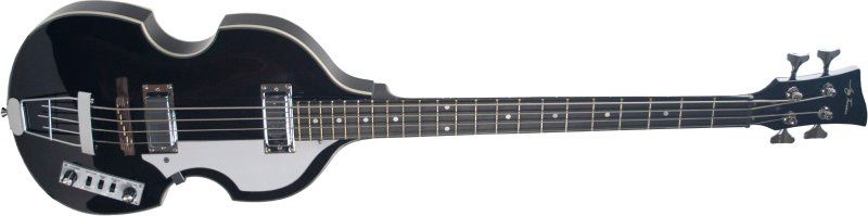 Violin-Style 4-String Semi-Hollow Body Electric Bass, Black | 600721