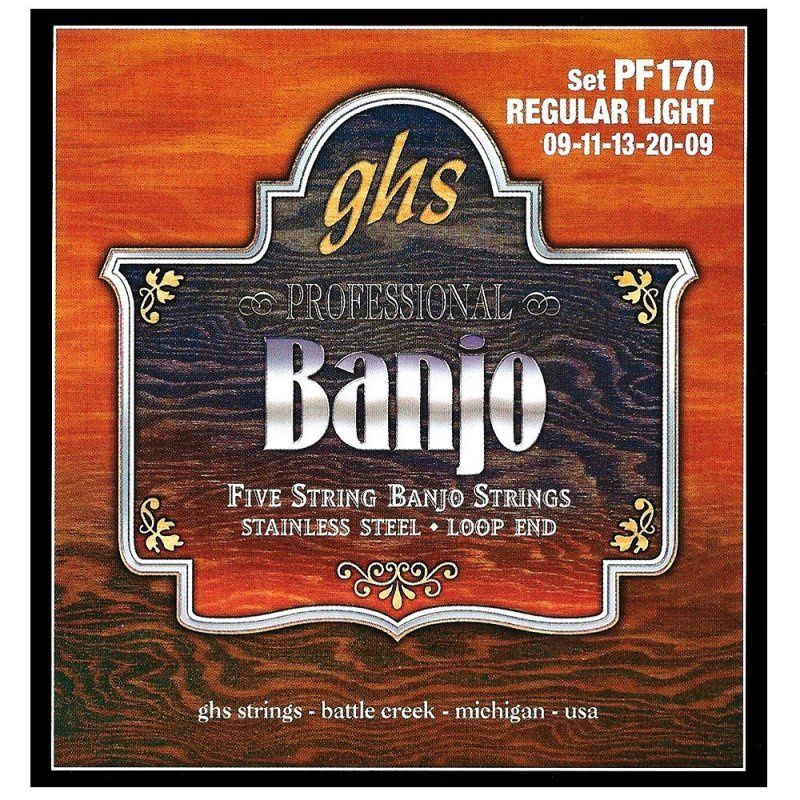 5-String Banjo Strings, Stainless Steel, Regular Light (.009-.020) | 38715