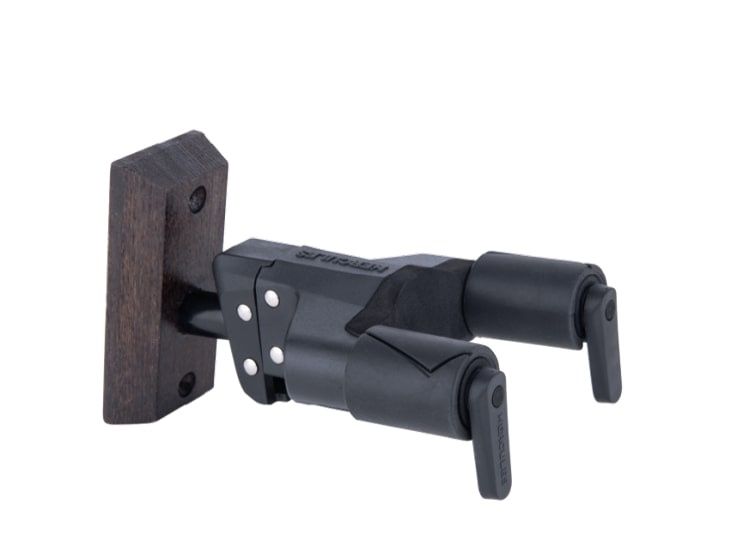 Auto Grip Universal Guitar Hanger For Wall Mounting With Brown Wood Base, Short Arm | 543463
