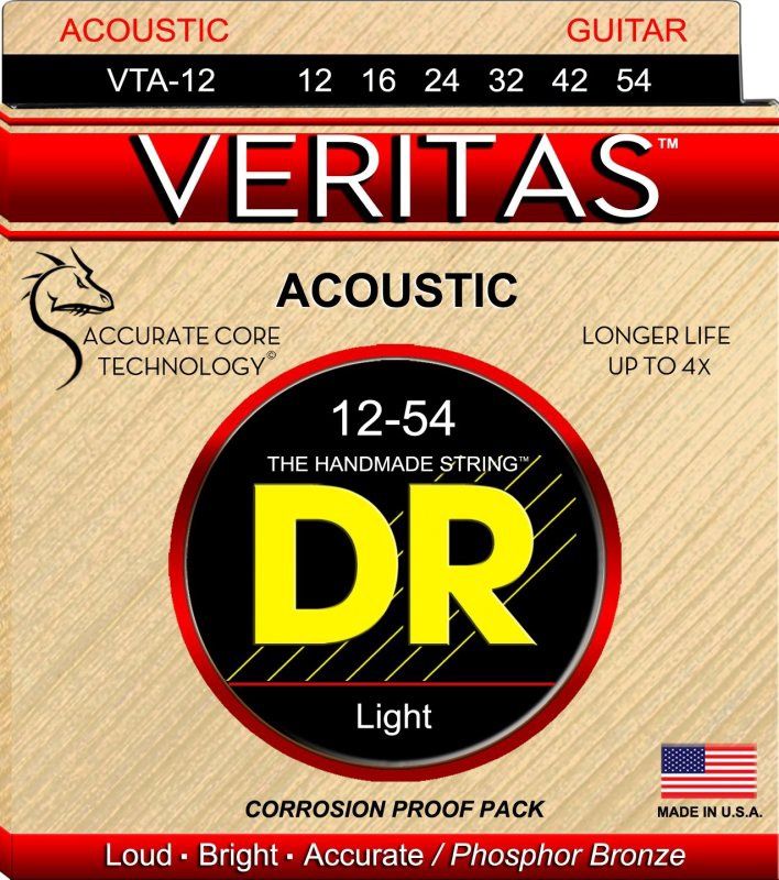 Veritas Acoustic Guitar Strings, Light (12-54) | 534816