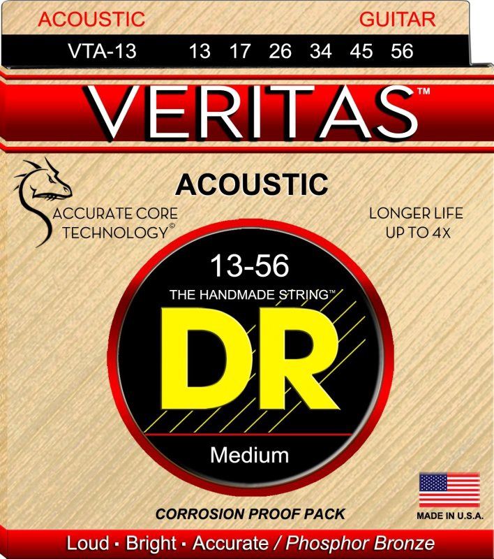 Veritas Acoustic Guitar Strings, Medium (13-56) | 534817
