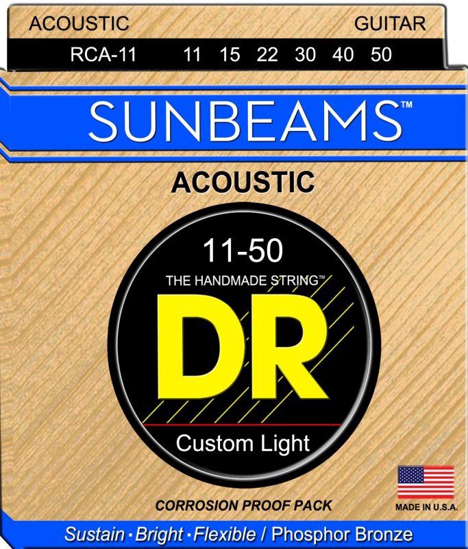 Sunbeam Acoustic Guitar Strings, Custom Light (11-50) | 534822
