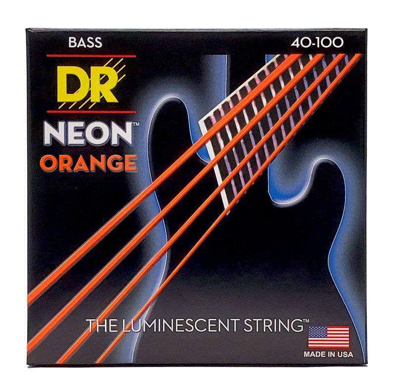 Neon Orange Coated Bass Strings, Light (40-100) | 534908