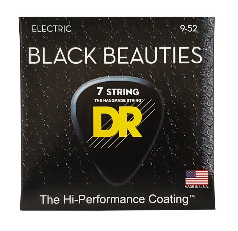 Black Beauties Coated 7-String Electric Guitar Strings, Light (9-52) | 534929