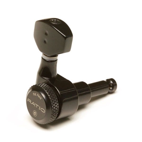 3+3 Ratio Electric Locking Contemporary Mini Machine Heads, Black | 686802