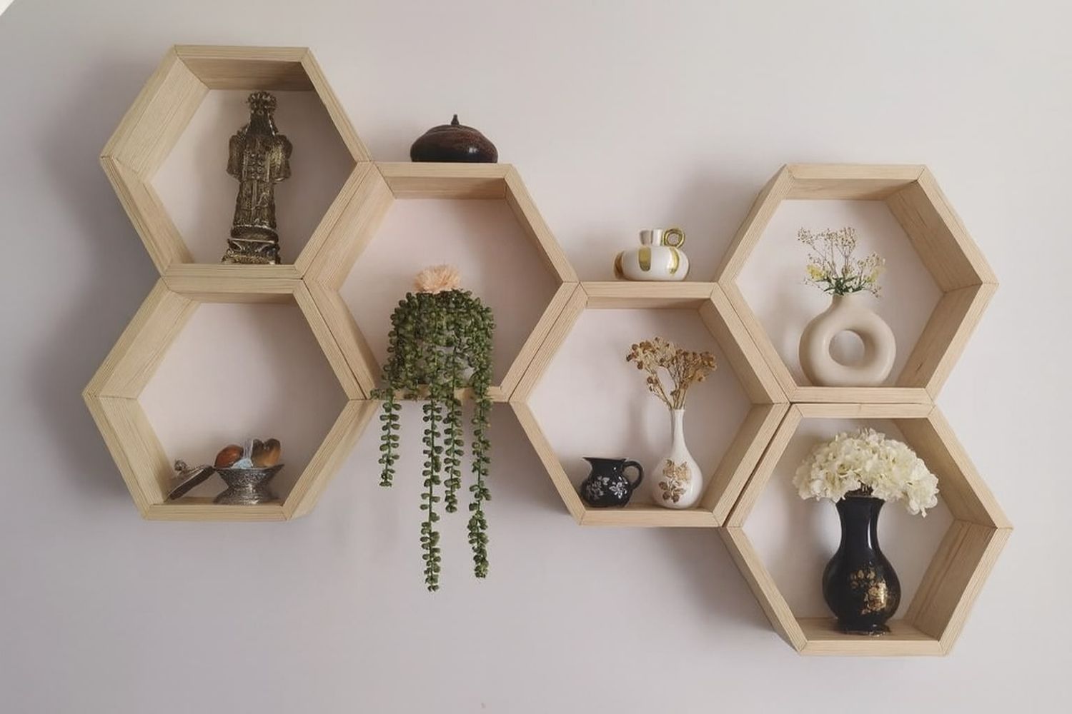 Хексагон полици, Модел: А, Избери боја: Cream