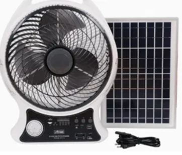 14” Table Top Solar Fan for indoor/Outdoor, With emergency light built-in (D.World)