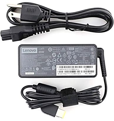 Lenovo ThinkPad Laptop AC Charger Adapter 65W 20V 3.25A-SQUARE SLIM &quot;Yellow&quot; TIP