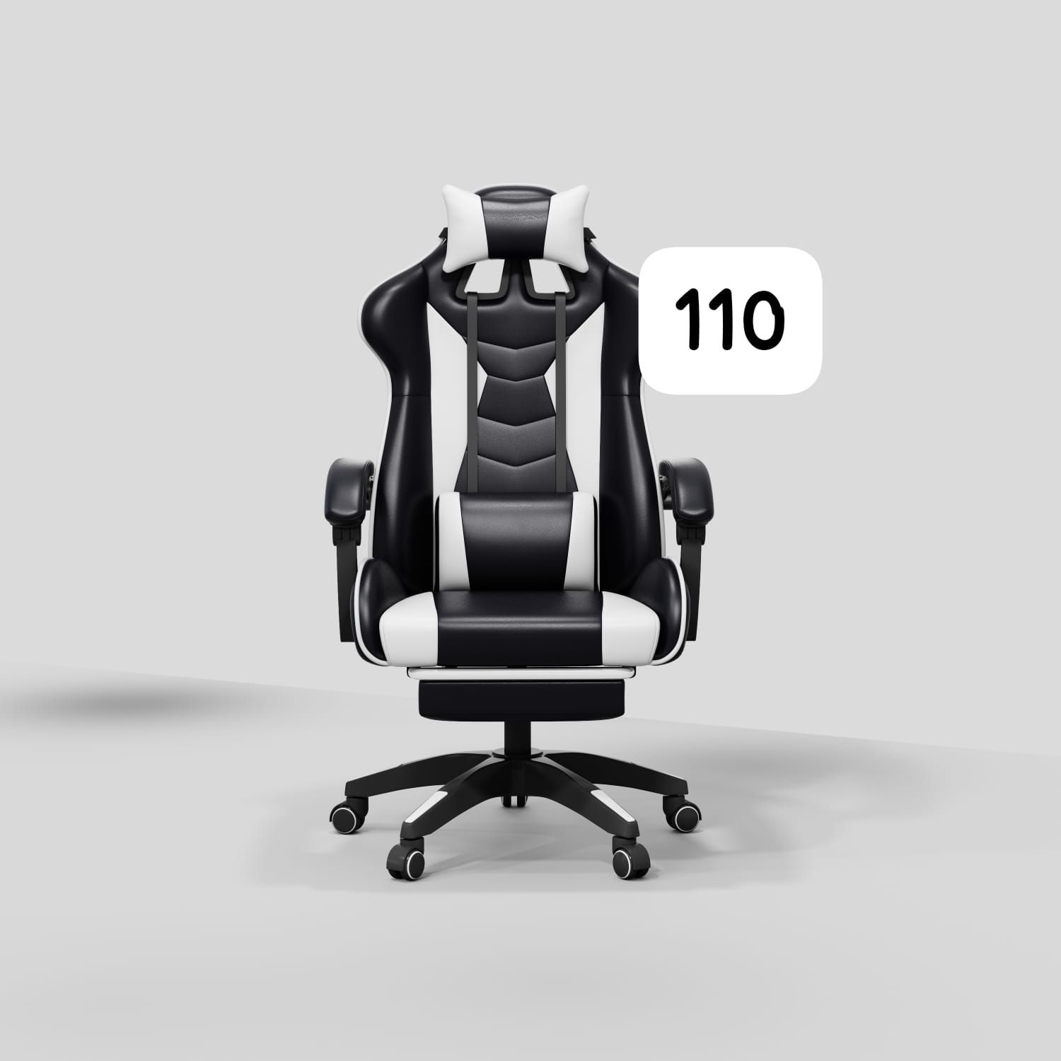 Office Leather Chair (Black &amp; White)
