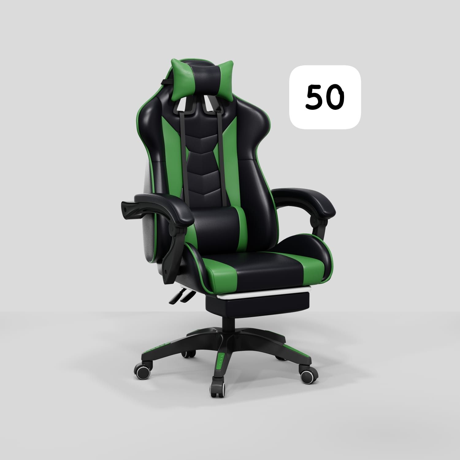 Office Leather Chair (Green &amp; Black)