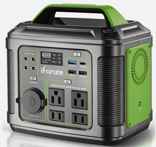 iFanze 300W Portable Power Station, 296Wh 80000mAh Outdoor Solar Generator 110V