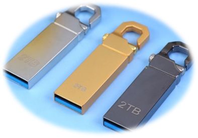 USB Flash Pen Drive 2.0 - Gold (2TB)
