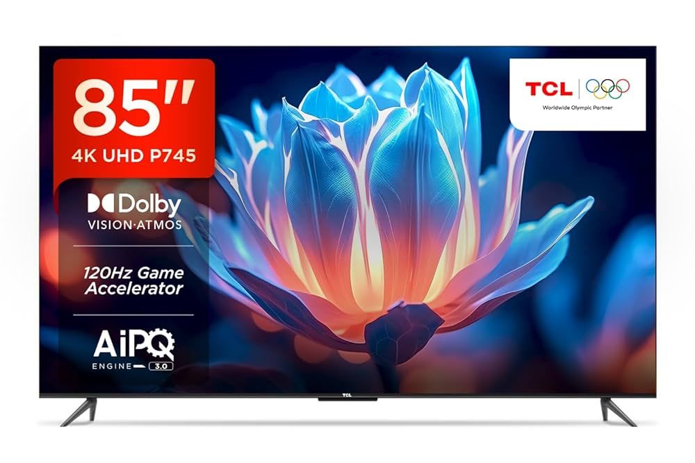 TCL 216 cm (85 inches) 4K Ultra HD Smart LED Google TV 85P745 (Black)