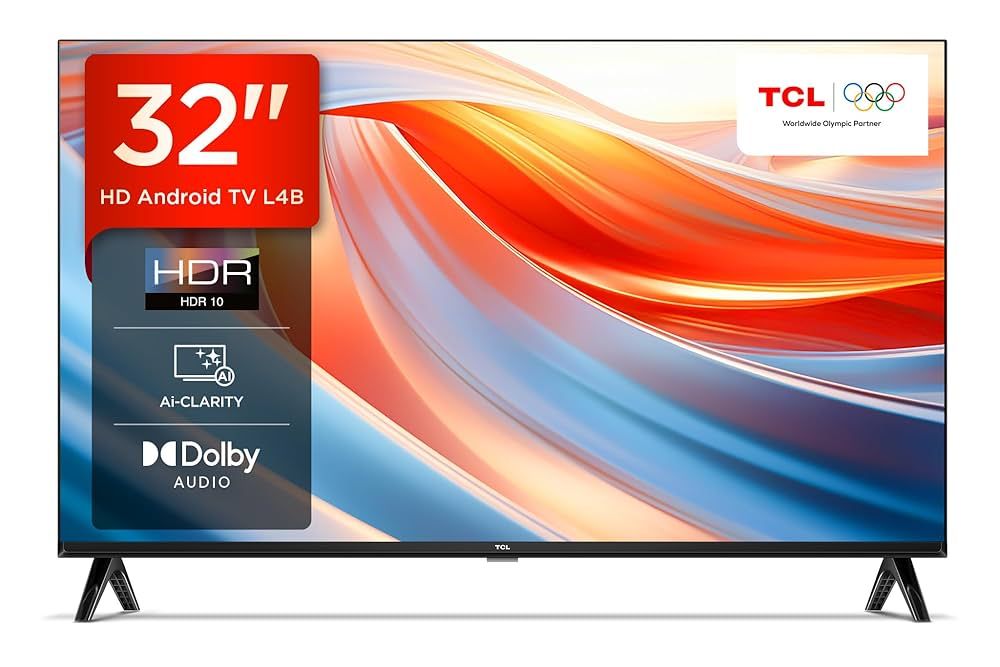 TCL 79.97 cm (32 inches) Metallic Bezel-Less HD Ready Smart Android LED TV 32L4B (Black)