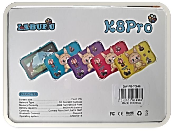 Labubu k8 pro 7&quot; tablet (5G 256/8GB)