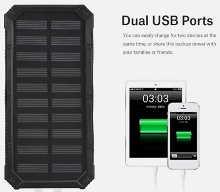 Solar Power Bank for Cell Phone - 20000mAh