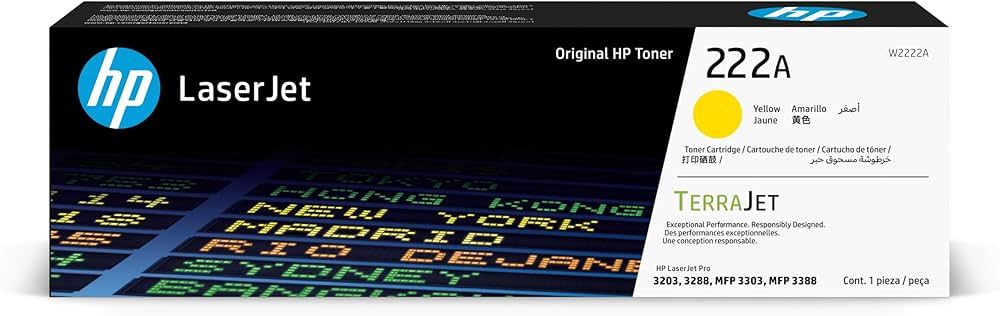 HP 222A Black Original LaserJet Toner for HP LaserJet Pro 3303FDW (Yellow)