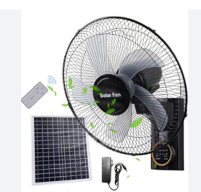 16&quot; D. World Wall Solar Remote Control Fan