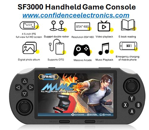 SF3000 Handheld Retro Game Console,Video Consoles Stick IPS Built-in 20000 Games