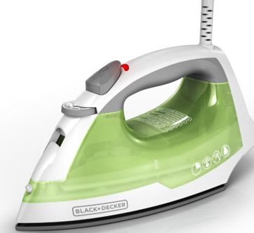 BLACK+DECKER Steam Iron, 1200W, SmartSteam Technology, Non-Stick Soleplate, Auto Shut-off, Compact
