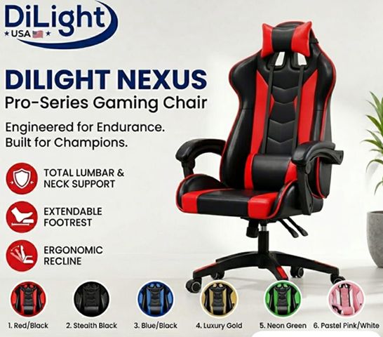 Office Leather Chair (Black/Read)