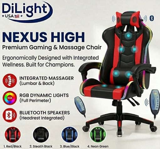 Office Leather Chair (Black/Read G Trim)