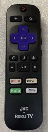 JVC/Ruku -  Replacement Remote Control Compatible w/ All JVC HDR Roku Smart LED TVs