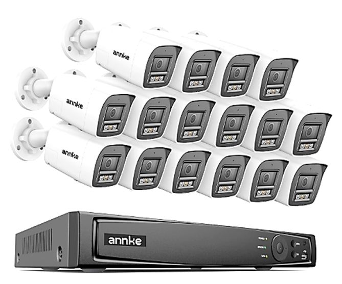 ANNKE 16CH 12MP NVR &amp; (16) 5MP Audio POE Security Camera System Color Night