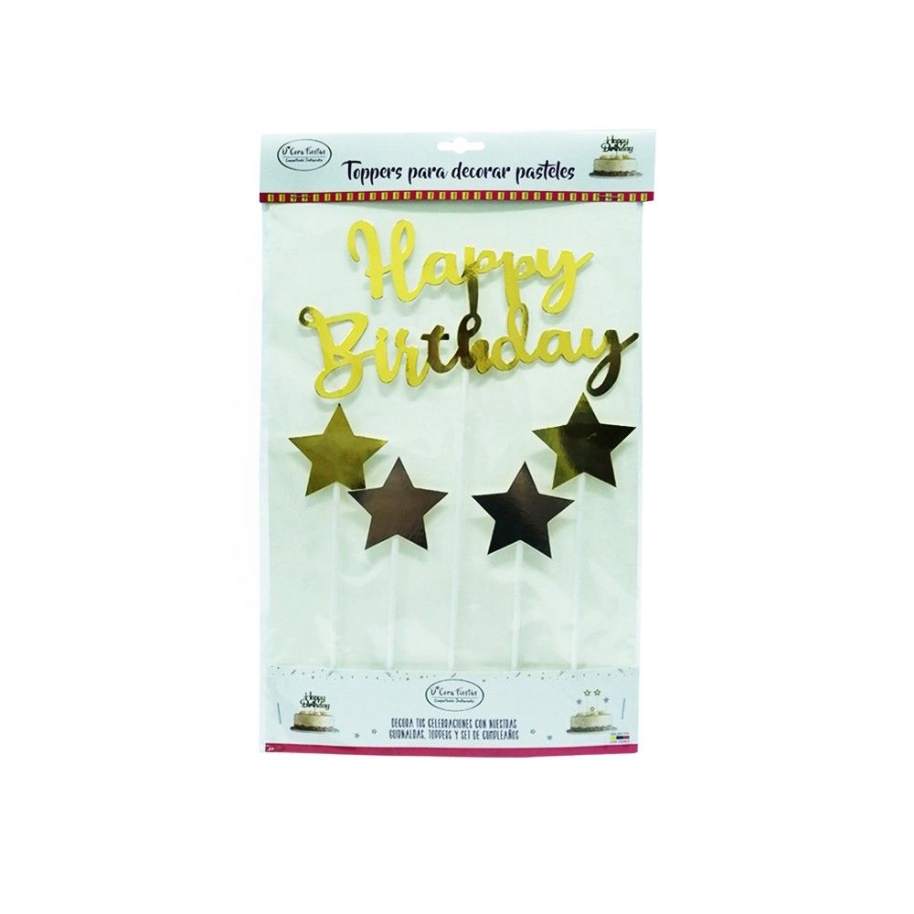 Toppers  Decoración Cumpleaños Color Dorado