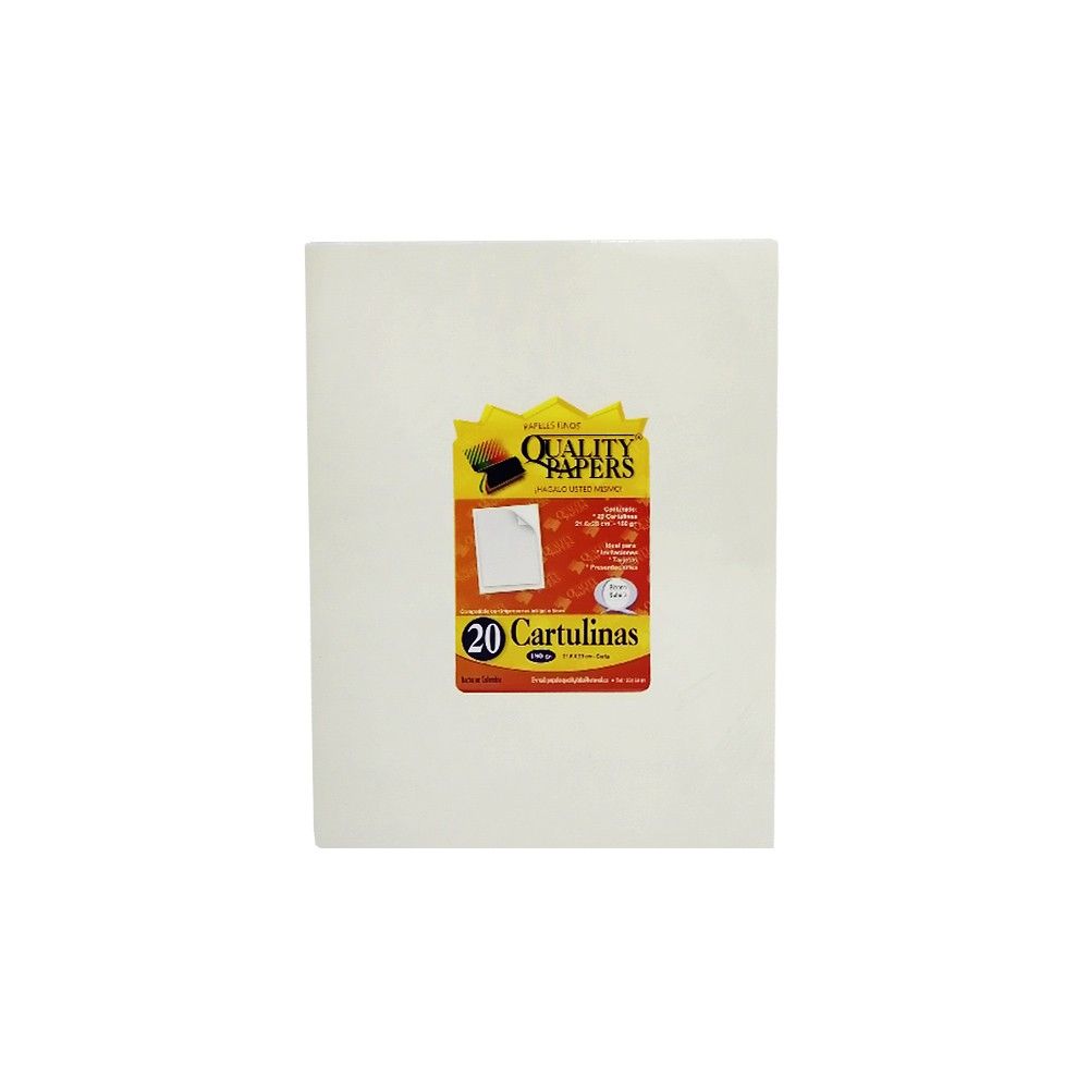 Cartulina Color Blanco  Sahara Cta 180G X 20 Hojas