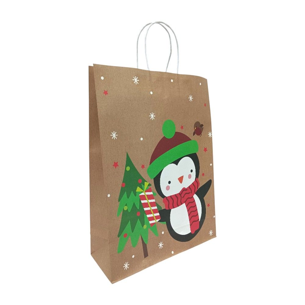 Bolsa Regalo Kraft Grande Navidad