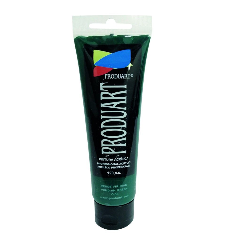 Acrílico Produart en Tubo Verde Viridian C-03 / 120ml