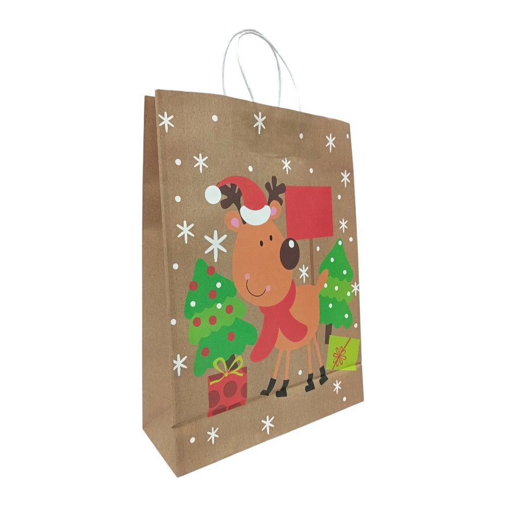 Bolsa Regalo Kraft Grande Navidad