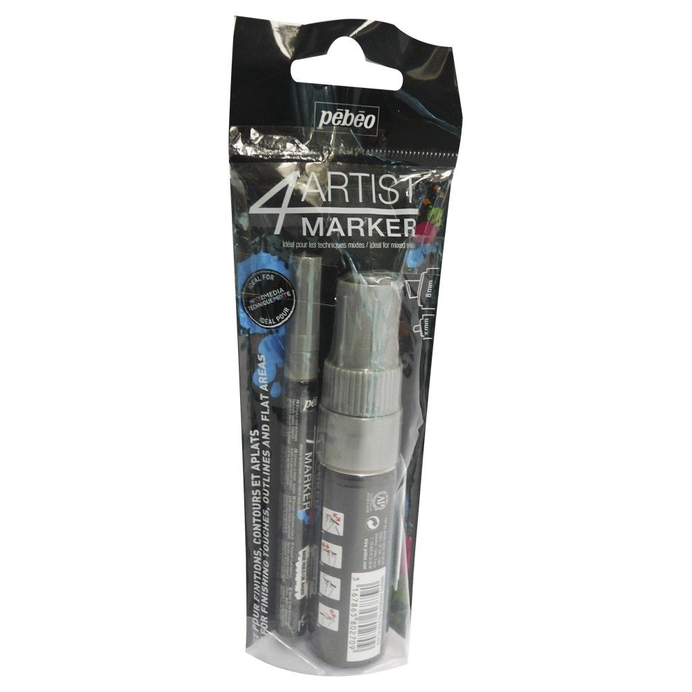 Marcador Pebeo 4Artist Óleoplata 2mm+8mm x2und