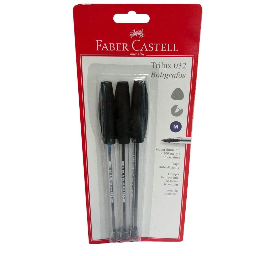 Esfero Faber Castell Trilux 032 Negro x3 und