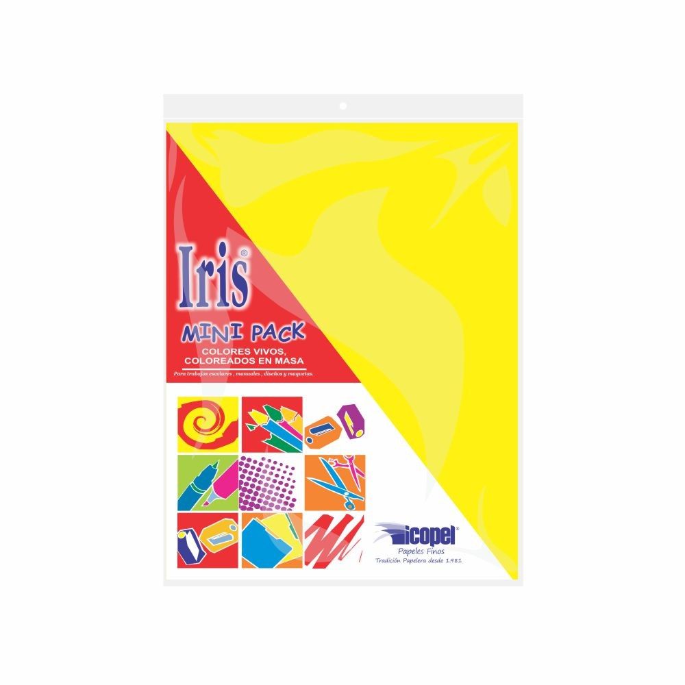 Minipack Iris-Ultra Icopel Carta 50 Hojas Amarillo Limón