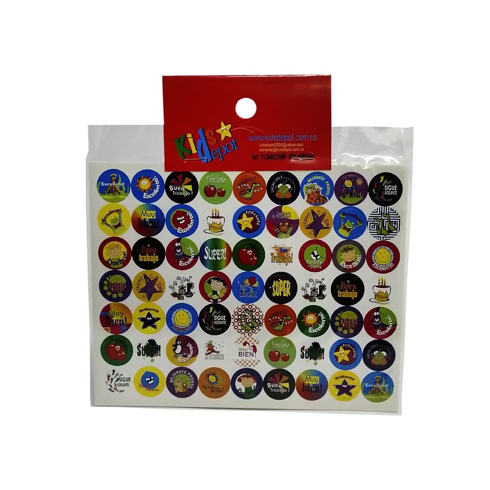 Rótulos Adhesivos Kids Depot Círculos Frases Motivadoras x 252 und