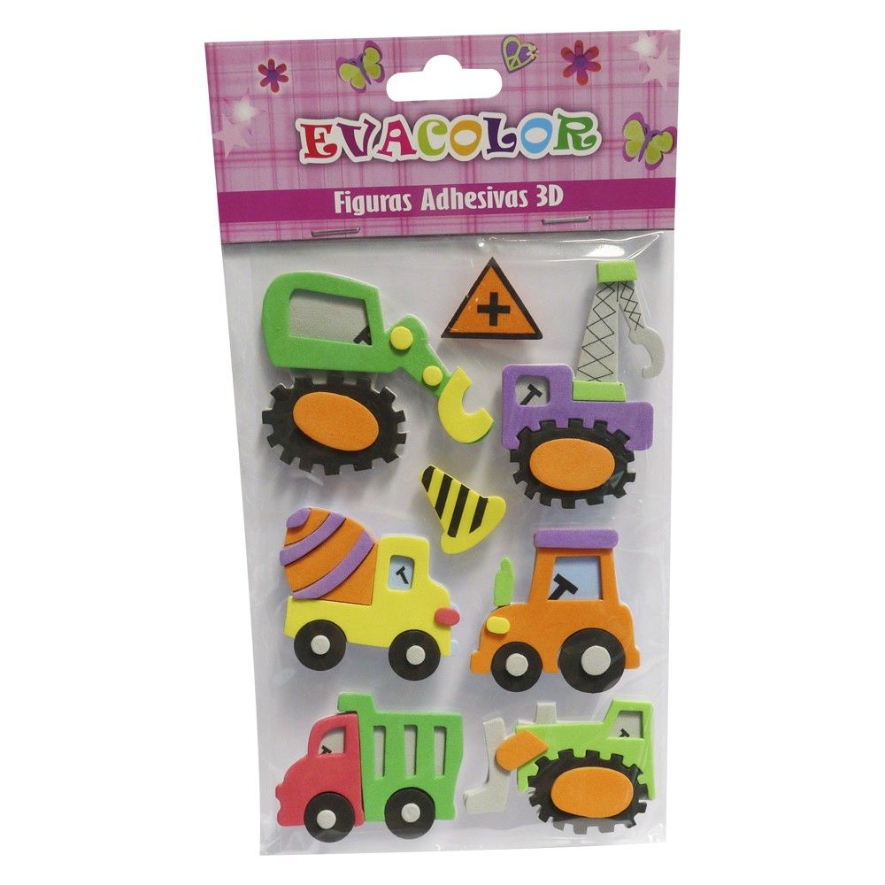 Fomi Figuras Adhesivo Evacolor 3D Motivo Transporte