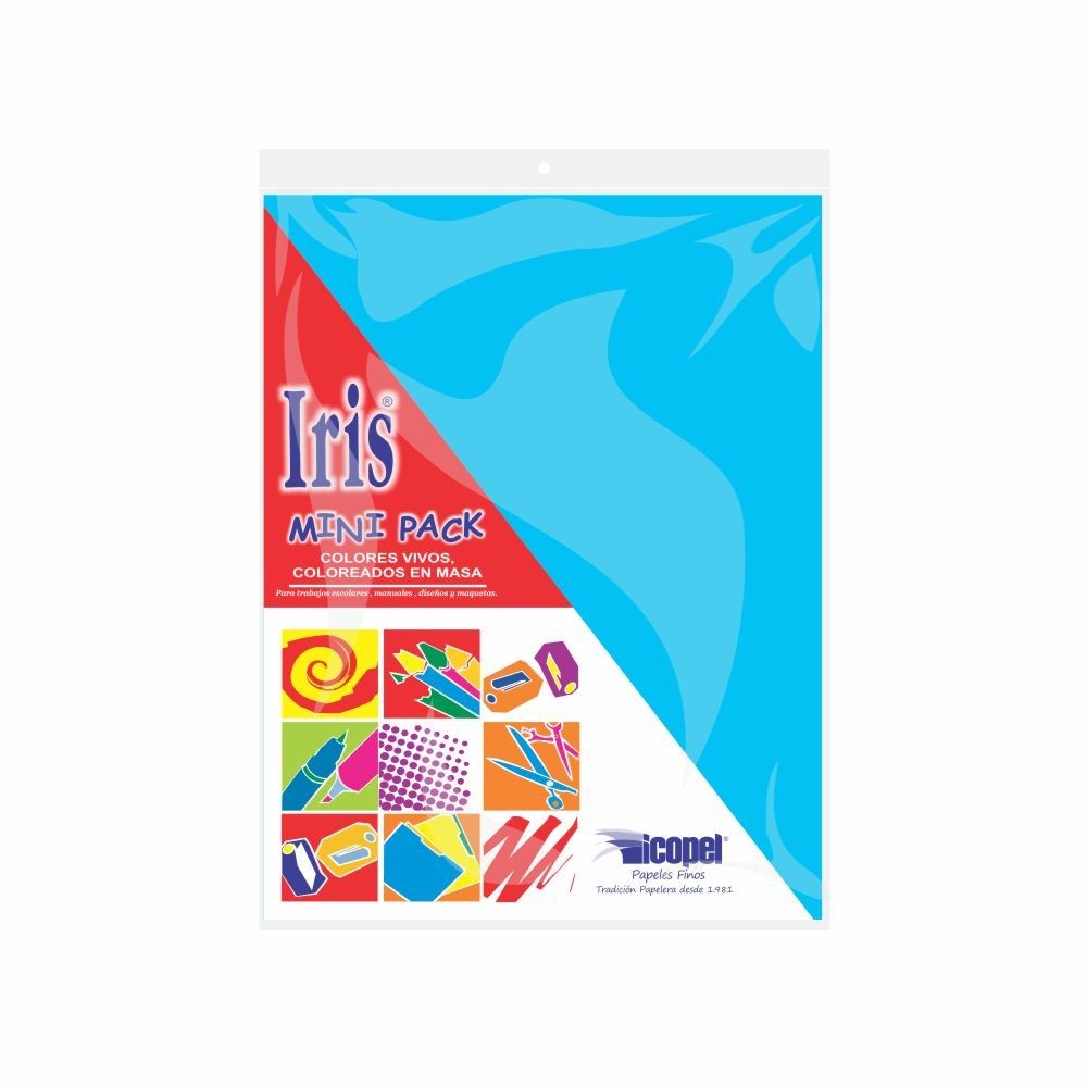 Minipack Iris-Ultra Icopel Carta 20 Hojas Azul Turquesa
