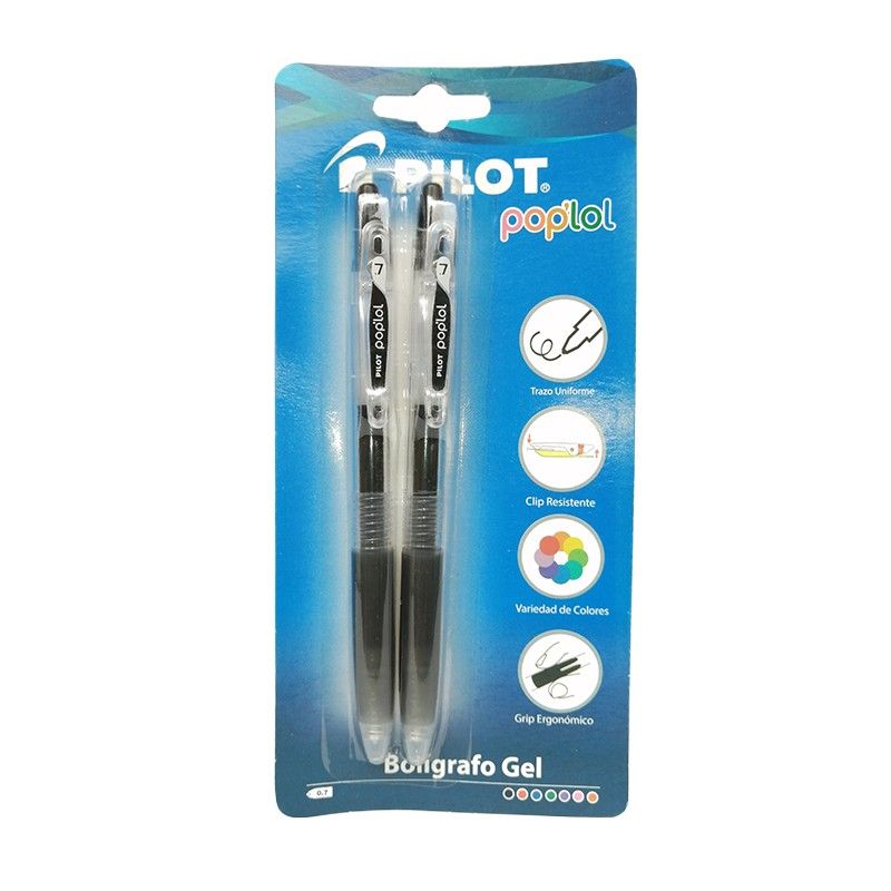 Esfero Pilot Poplol en Gel Negro x2 und
