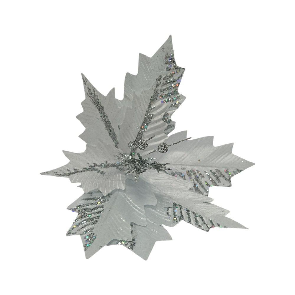 Adorno Flor 46X20Cm Plateado