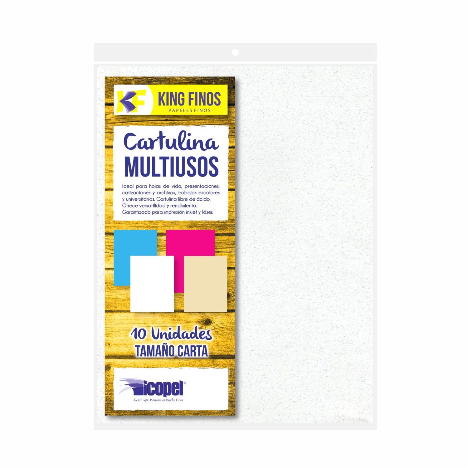 Cartulina KF Multiuso  180 g Carta 10 Hojas Blanco Granito 180 g