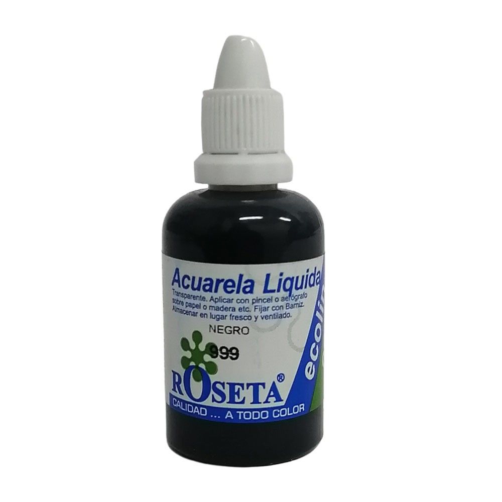 Acuarela Ecolín Roseta Color Negro 30 CC
