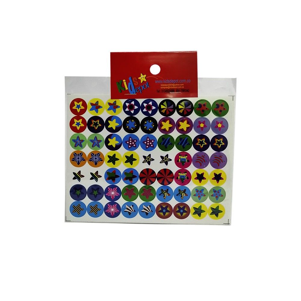 Rótulos Adhesivos Kids Depot Círculos Estrellas x 252 und